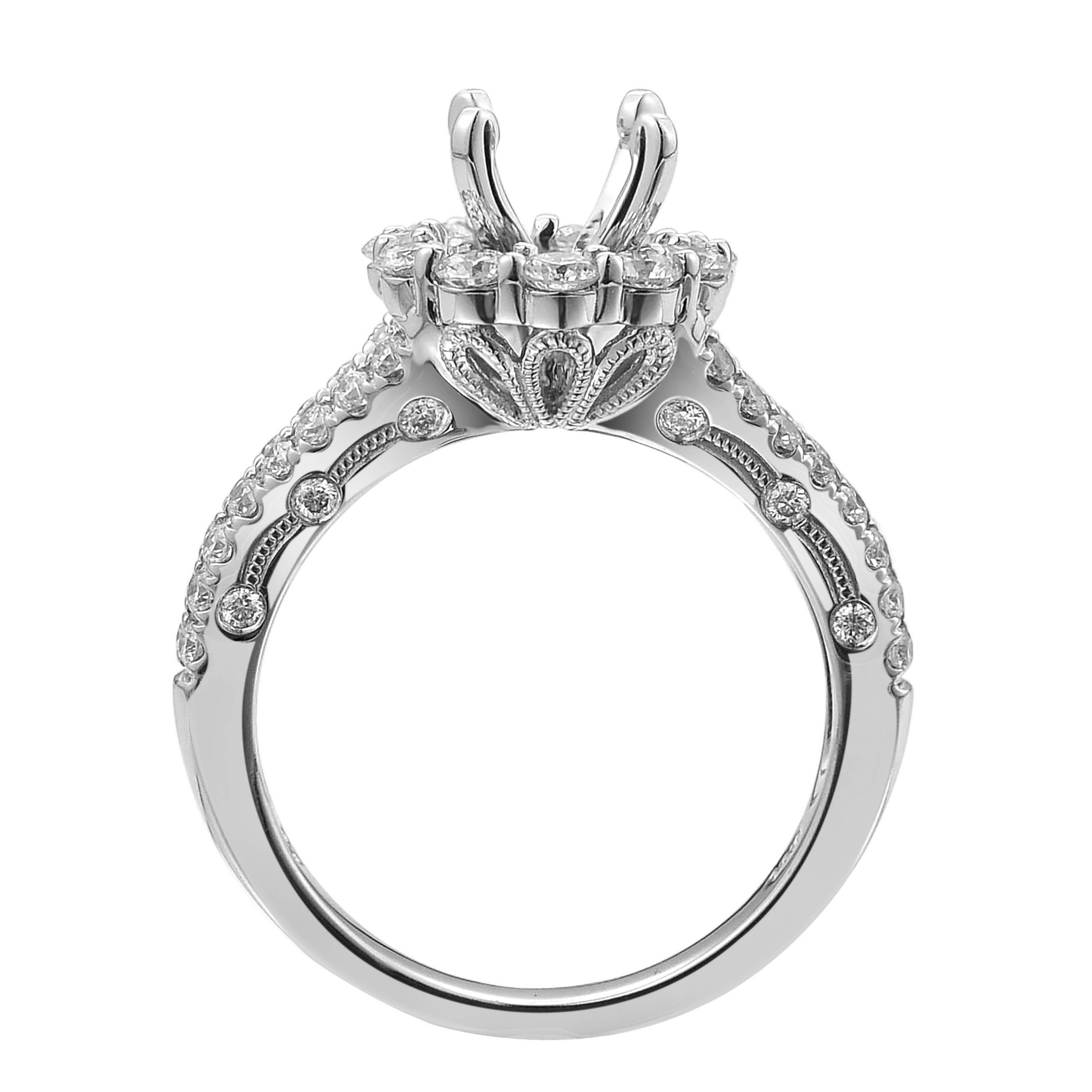 Diamond Engagement Ring Mounting 2.15 ct. 14K White Gold